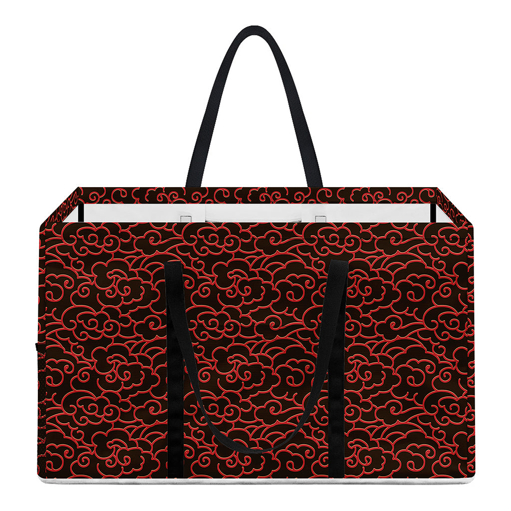 Chinese Cloud Pattern Print Utility Tote Bag