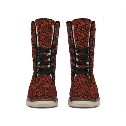 Chinese Cloud Pattern Print Winter Boots