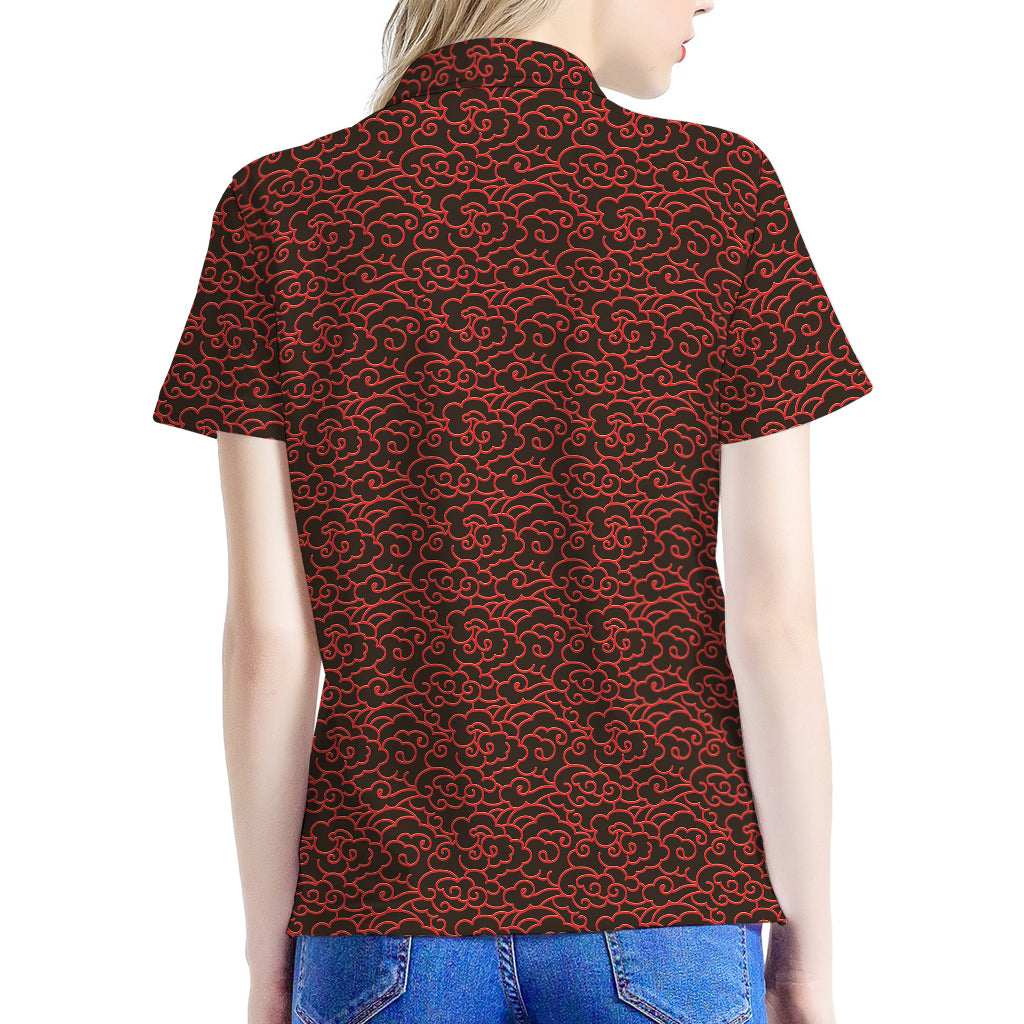 Chinese Cloud Pattern Print Women's Polo Shirt