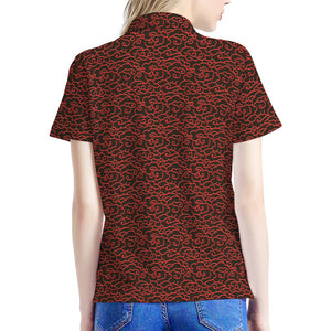 Chinese Cloud Pattern Print Women's Polo Shirt