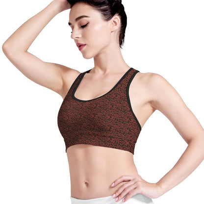 Chinese Cloud Pattern Print Women's Sports Bra