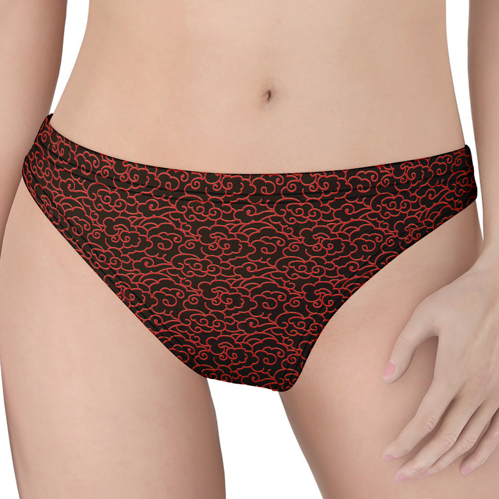 Chinese Cloud Pattern Print Women's Thong