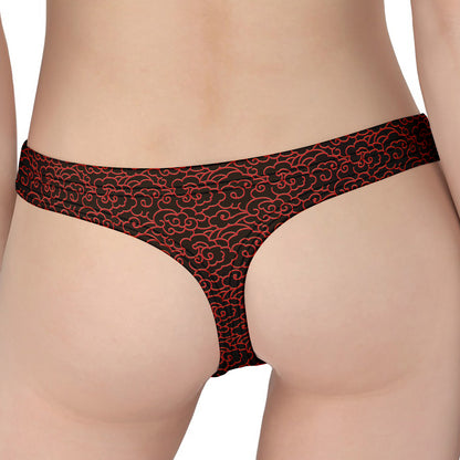 Chinese Cloud Pattern Print Women's Thong