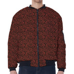 Chinese Cloud Pattern Print Zip Sleeve Bomber Jacket