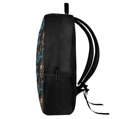 Chinese Dragon And Flower Pattern Print 17 Inch Backpack