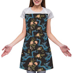 Chinese Dragon And Flower Pattern Print Adjustable Apron