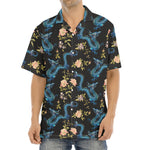 Chinese Dragon And Flower Pattern Print Aloha Shirt
