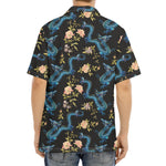 Chinese Dragon And Flower Pattern Print Aloha Shirt
