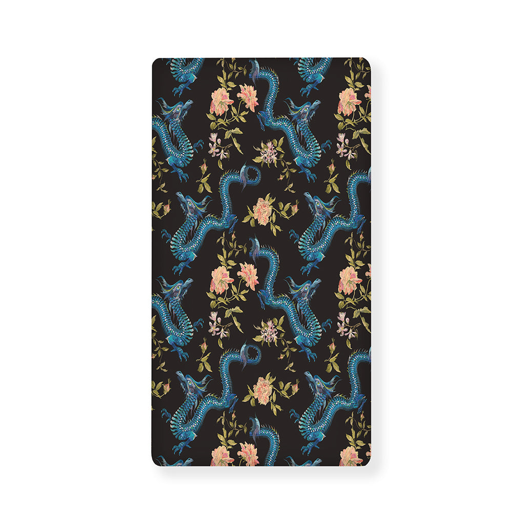 Chinese Dragon And Flower Pattern Print Baby Crib Sheet