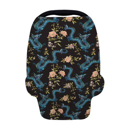 Chinese Dragon And Flower Pattern Print Baby Seat Cover