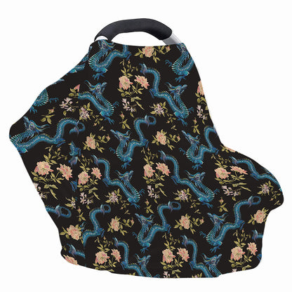 Chinese Dragon And Flower Pattern Print Baby Seat Cover