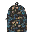 Chinese Dragon And Flower Pattern Print School Backpack