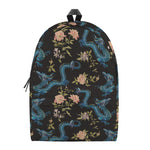 Chinese Dragon And Flower Pattern Print Backpack