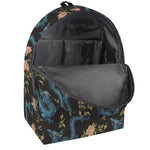 Chinese Dragon And Flower Pattern Print Backpack