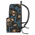 Chinese Dragon And Flower Pattern Print Backpack