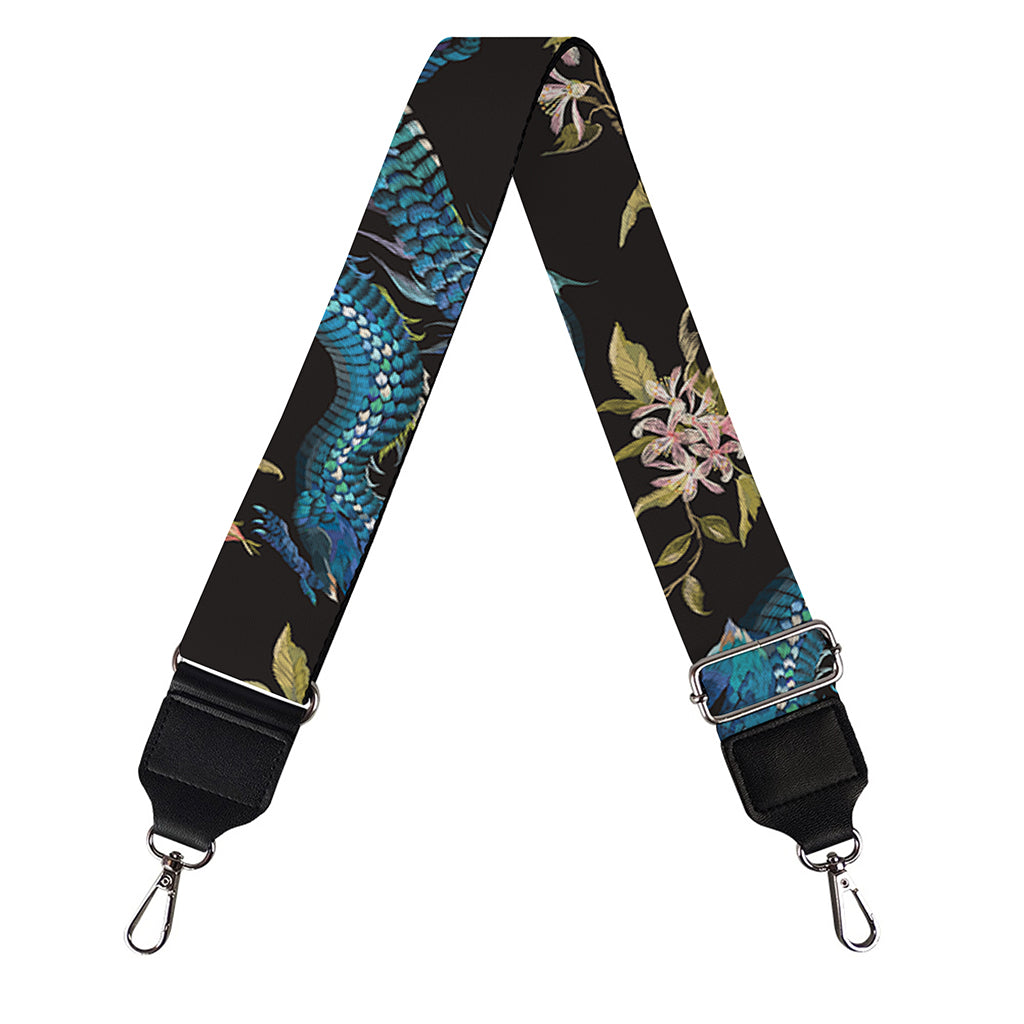 Chinese Dragon And Flower Pattern Print Bag Strap