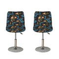 Chinese Dragon And Flower Pattern Print Bar Stool Covers
