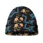 Chinese Dragon And Flower Pattern Print Beanie