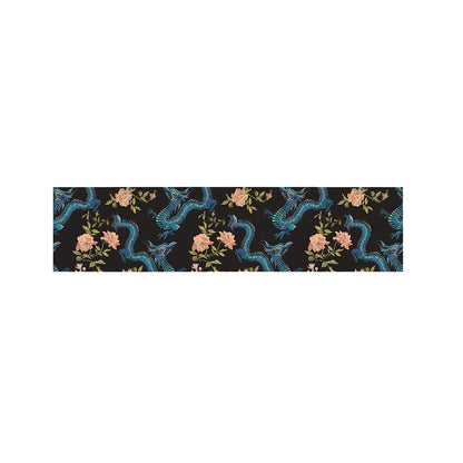 Chinese Dragon And Flower Pattern Print Bed Runner