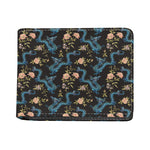 Chinese Dragon And Flower Pattern Print Bifold Wallet