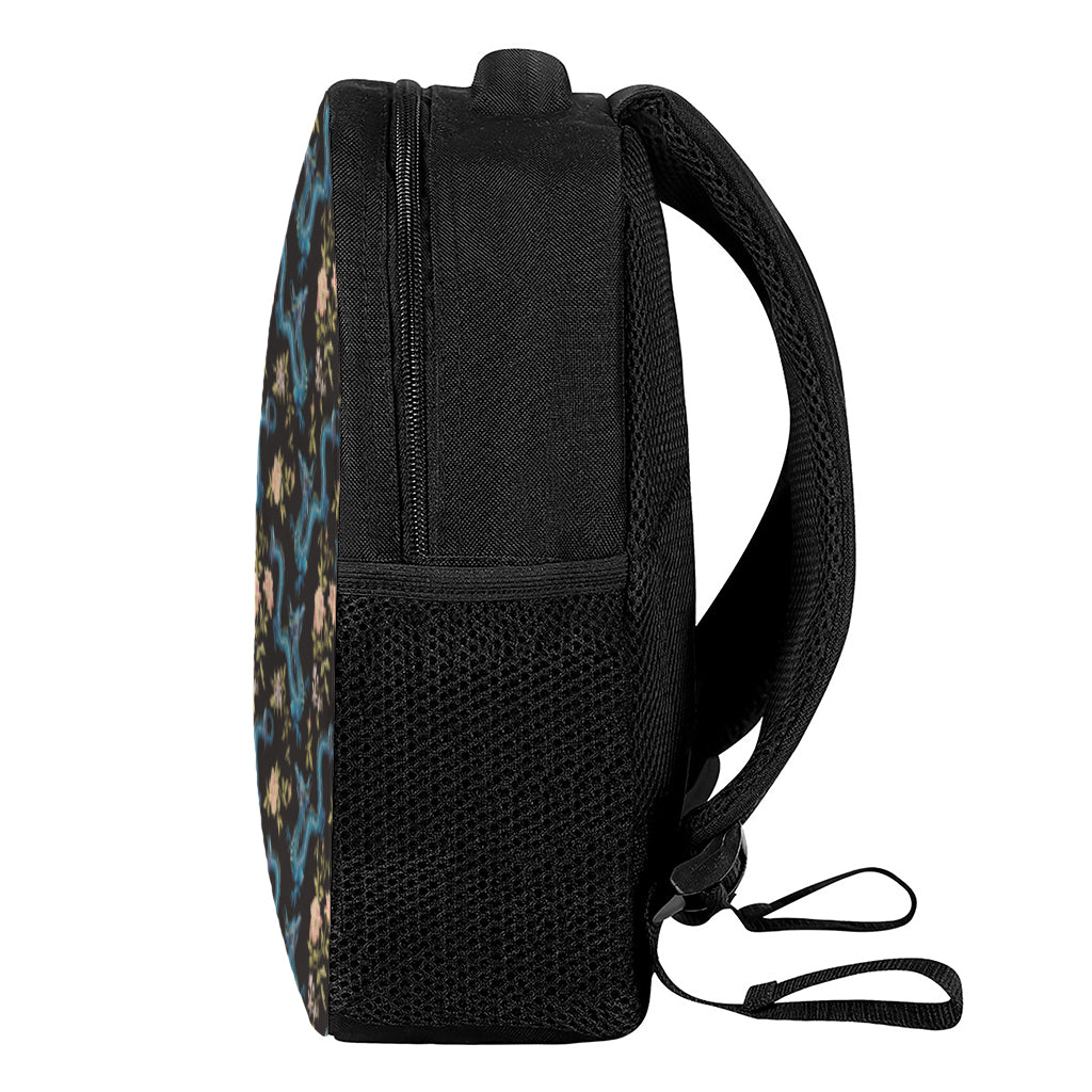 Chinese Dragon And Flower Pattern Print Casual Backpack