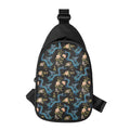 Chinese Dragon And Flower Pattern Print Sling Bag