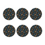 Chinese Dragon And Flower Pattern Print Coaster Set