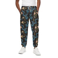 Chinese Dragon And Flower Pattern Print Cotton Sweatpants