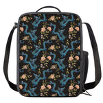 Chinese Dragon And Flower Pattern Print Crossbody Lunch Bag
