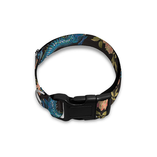 Chinese Dragon And Flower Pattern Print Dog Collar