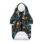 Chinese Dragon And Flower Pattern Print Dog Zip Up Hoodie