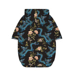 Chinese Dragon And Flower Pattern Print Dog Zip Up Hoodie