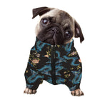 Chinese Dragon And Flower Pattern Print Dog Zip Up Jacket