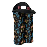 Chinese Dragon And Flower Pattern Print Double Neoprene Wine Tote