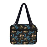 Chinese Dragon And Flower Pattern Print Double Strap Bible Bag