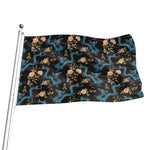 Chinese Dragon And Flower Pattern Print Flag