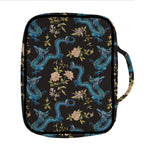 Chinese Dragon And Flower Pattern Print Front Pocket Bible Bag