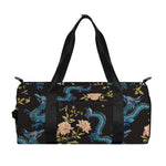 Chinese Dragon And Flower Pattern Print Gym Bag