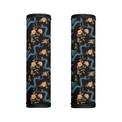 Chinese Dragon And Flower Pattern Print Handle Covers