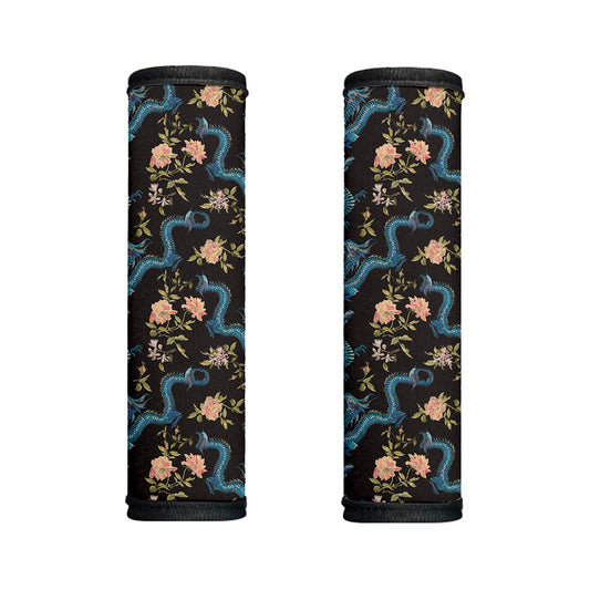Chinese Dragon And Flower Pattern Print Handle Covers
