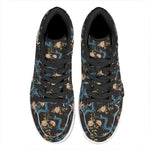 Chinese Dragon And Flower Pattern Print High Top Leather Sneakers