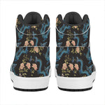 Chinese Dragon And Flower Pattern Print High Top Leather Sneakers