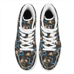 Chinese Dragon And Flower Pattern Print High Top Leather Sneakers