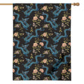 Chinese Dragon And Flower Pattern Print House Flag