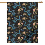 Chinese Dragon And Flower Pattern Print House Flag