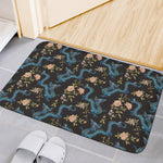 Chinese Dragon And Flower Pattern Print Indoor Door Mat