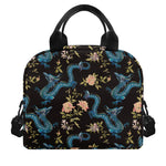 Chinese Dragon And Flower Pattern Print Insulated Lunch Bag