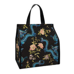 Chinese Dragon And Flower Pattern Print Insulated Lunch Tote