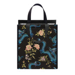 Chinese Dragon And Flower Pattern Print Insulated Lunch Tote