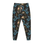 Chinese Dragon And Flower Pattern Print Jogger Pants